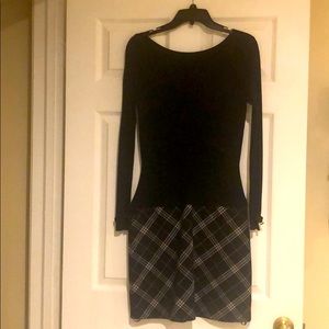 White House Black Market Plaid sweater dress
